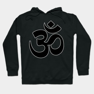 Ohm Om Symbol (black with white outline) Hoodie